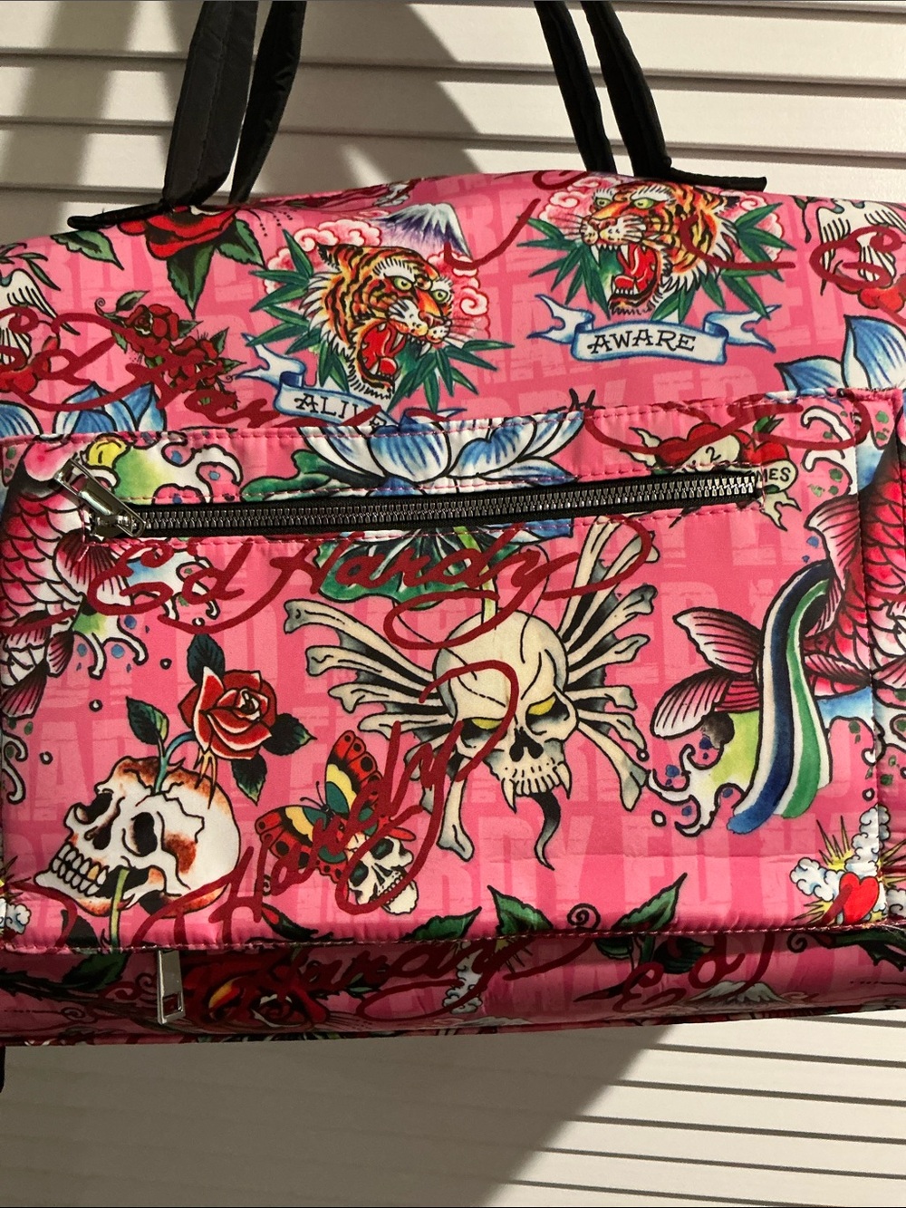 NWT Ed Hardy Weekend Traveler with Convenient Suitcase Slide and zipper closure. - Picture 5 of 16